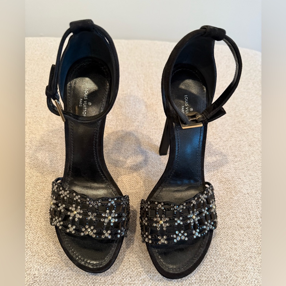 Louis Vuitton Black high heel stunning sandals - Size 38